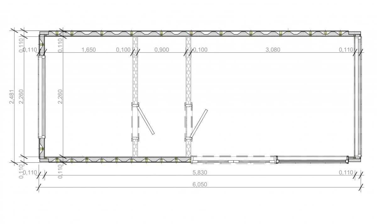 V7 6X2M CABINA SAUNA CONTENEDOR - Imagen 3